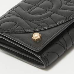 Pre Owned Aigner Black Logo Quilted Leather Continental Wallet