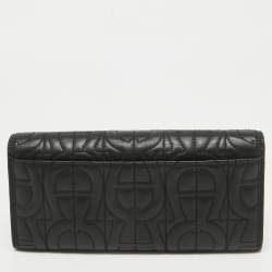 Pre Owned Aigner Black Logo Quilted Leather Continental Wallet