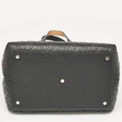 Aigner Black/Beige Monogram Embossed Leather Leonie Tote