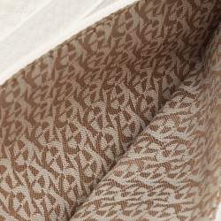 Aigner Off White Monogram Canvas and Leather Flap Continental Wallet