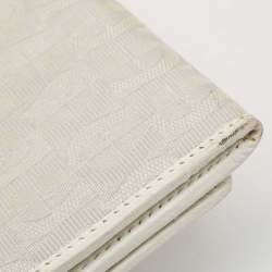 Aigner Off White Monogram Canvas and Leather Flap Continental Wallet