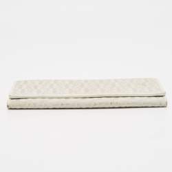 Aigner Off White Monogram Canvas and Leather Flap Continental Wallet