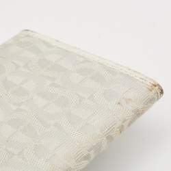 Aigner Off White Monogram Canvas and Leather Flap Continental Wallet