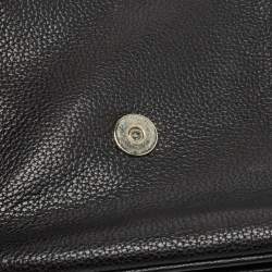 Pre Owned Aigner Black Leather Flap Shoulder Bag