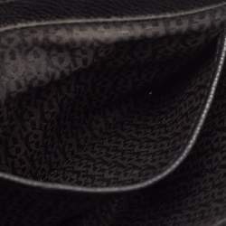 Pre Owned Aigner Black Leather Flap Shoulder Bag