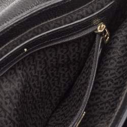 Pre Owned Aigner Black Leather Flap Shoulder Bag