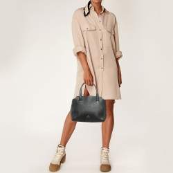 Aigner Black Grained Leather Cybill Tote