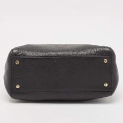 Aigner Black Grained Leather Cybill Tote