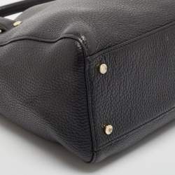 Aigner Black Grained Leather Cybill Tote