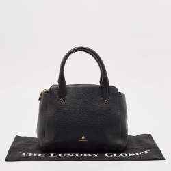 Aigner Black Grained Leather Cybill Tote