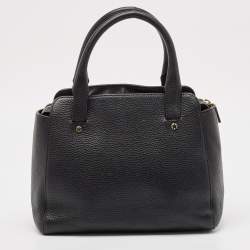 Aigner Black Grained Leather Cybill Tote