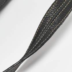 Aigner Black Leather Logo Shoulder Bag