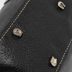 Aigner Black Leather Logo Shoulder Bag