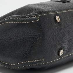 Aigner Black Leather Logo Shoulder Bag