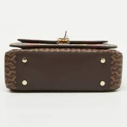 Pre Owned Aigner Multicolor Signature Coated Canvas Flap Shoulder Bag