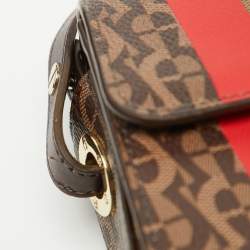 Pre Owned Aigner Multicolor Signature Coated Canvas Flap Shoulder Bag