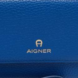 Aigner Blue Leather Wristlet Wallet