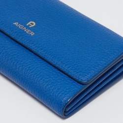 Aigner Blue Leather Wristlet Wallet