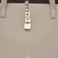Aigner Grey Leather Leonie Tote