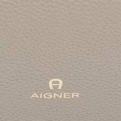 Aigner Grey Leather Leonie Tote