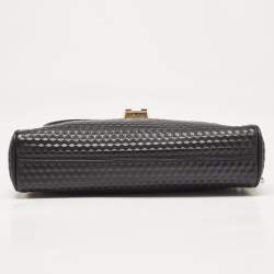 Aigner Black Embossed Leather Genoveva Crossbody Bag