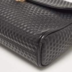 Aigner Black Embossed Leather Genoveva Crossbody Bag