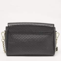 Aigner Black Embossed Leather Genoveva Crossbody Bag