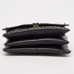 Pre Owned Aigner Black Embossed Leather Small Diadora Crossbody Bag