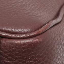 Pre Owned Aigner Burgundy Leather Bombe A Camera Crossbody Bag