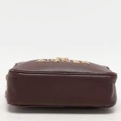 Pre Owned Aigner Burgundy Leather Bombe A Camera Crossbody Bag