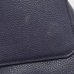 Aigner Navy Blue Leather Genoveva M Top Handle Bag