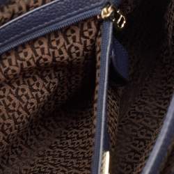 Aigner Navy Blue Leather Genoveva M Top Handle Bag