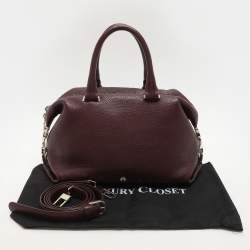 Aigner Burgundy Leather Dome Satchel