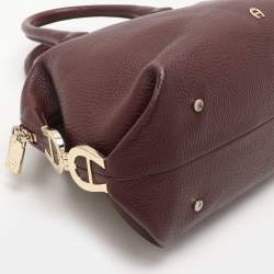 Aigner Burgundy Leather Dome Satchel
