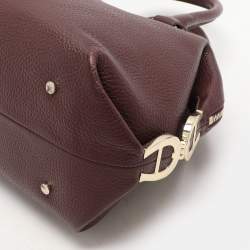 Aigner Burgundy Leather Dome Satchel