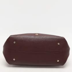 Aigner Burgundy Leather Dome Satchel
