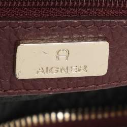 Aigner Burgundy Leather Dome Satchel