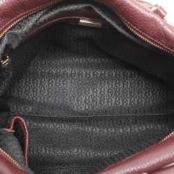 Aigner Burgundy Leather Dome Satchel