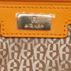 Aigner Orange Leather Frame Satchel