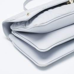 Aigner Blue Embossed Leather Small Diadora Crossbody Bag