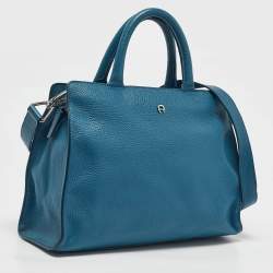 Aigner Blue Leather Cybill Tote