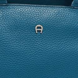Aigner Blue Leather Cybill Tote