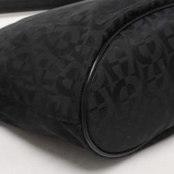 Aigner Black Signature Canvas And Leather Shoulder Bag