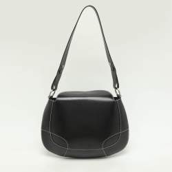 Pre Owned Aigner Black Leather Shoulder Bag