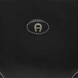 Pre Owned Aigner Black Leather Shoulder Bag