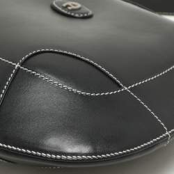 Pre Owned Aigner Black Leather Shoulder Bag