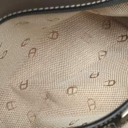 Pre Owned Aigner Black Leather Shoulder Bag