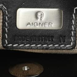 Pre Owned Aigner Black Leather Shoulder Bag