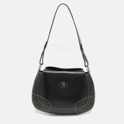 Aigner Black Leather Shoulder Bag