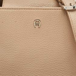 Aigner Beige Leather Top Handle Bag